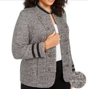 Women's Tommy Hilfiger Plus Size Gray Military Band Jacket ( 3x )